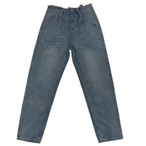 Free People We The Free Slouchy High Rise Tapered Leg Denim Jeans Blue Size 26